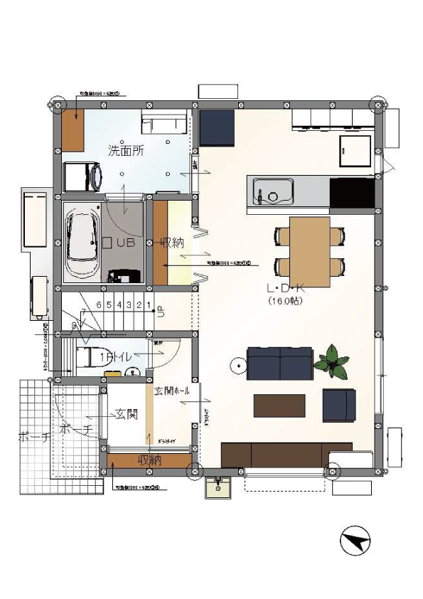 紫原1丁目2区画 2階建て 売建 間取り