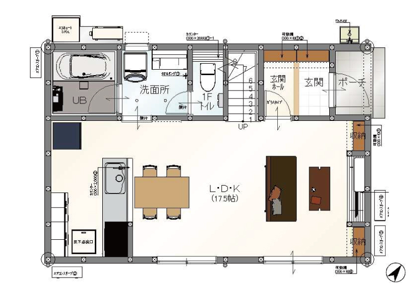 明和3丁目2区画 2階建て 建売 間取り