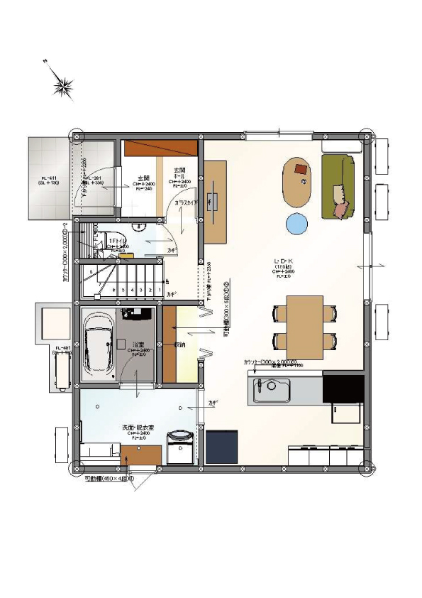 日之出町1区画 2階建て 建売　※建築中 間取り