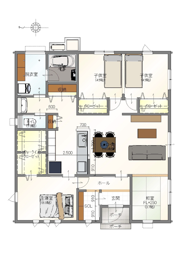 伊集院町　平屋建て 建売Ⅰ 間取り