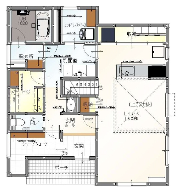 1階にファミリー<br>クローゼットのある暮らし 間取り