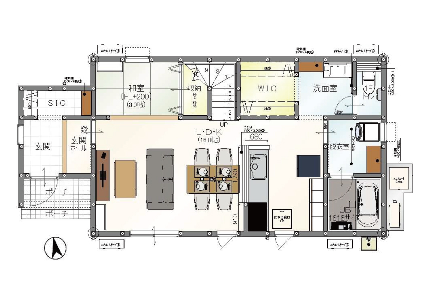 坂之上2丁目6区画 2階建て 建売No.6　※建築中 間取り